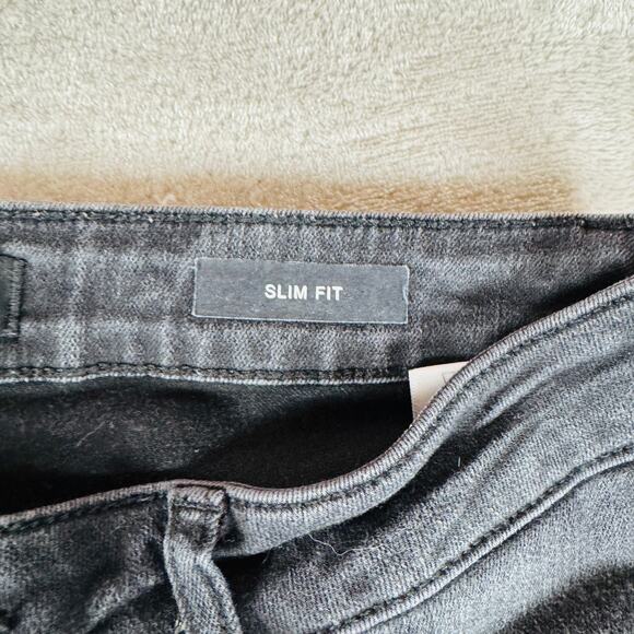 Judy Blue Jeans Women 7/28 Faded Black Denim Mid Rise Destroyed Slim Fit Raw Hem - Picture 4 of 13